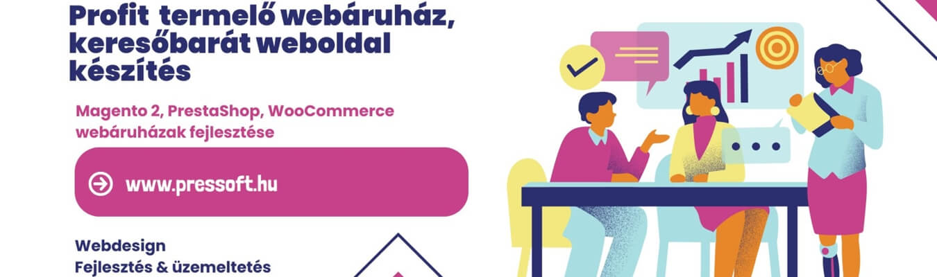 Magento 2, PrestaShop, WooCommerce webáruházak, egyedi weboldalak fejlesztése üzemeltetése